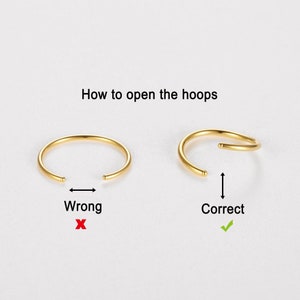 Sterling sliver small endless hoop earring, mini huggie hoop, tiny gold hoops, cartilage earrings, nose ring, everyday sleeper earring image 7