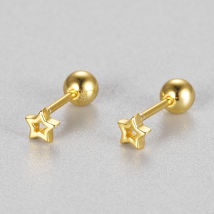 Tiny Star cartilage Earring Studs Screw back • star earrings • tiny gold studs • small stud earrings • helix tragus conch stud earrings