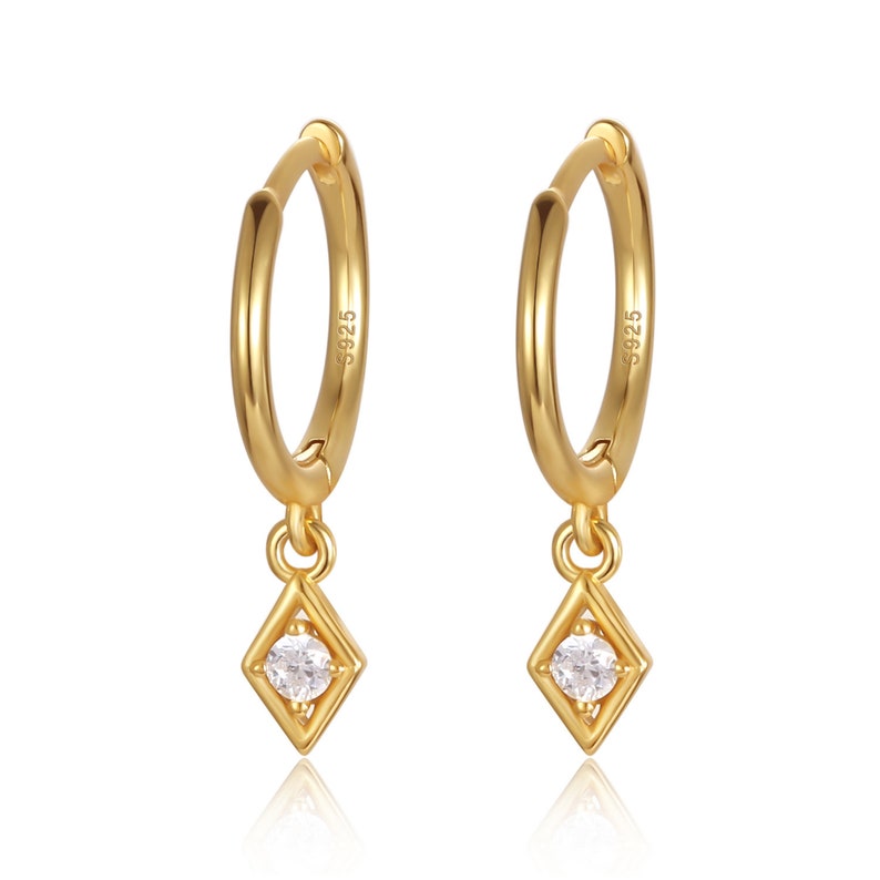 Small dangle hoop earrings sterling silver Clearance