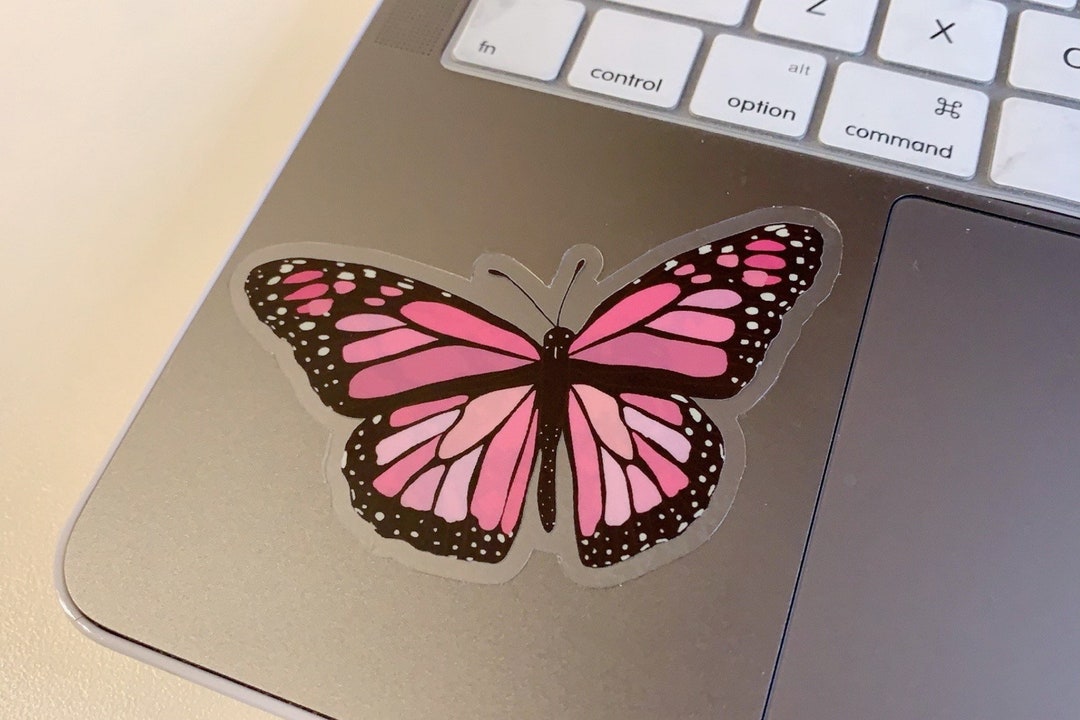 Pink Butterfly: Sticker—clear - Etsy