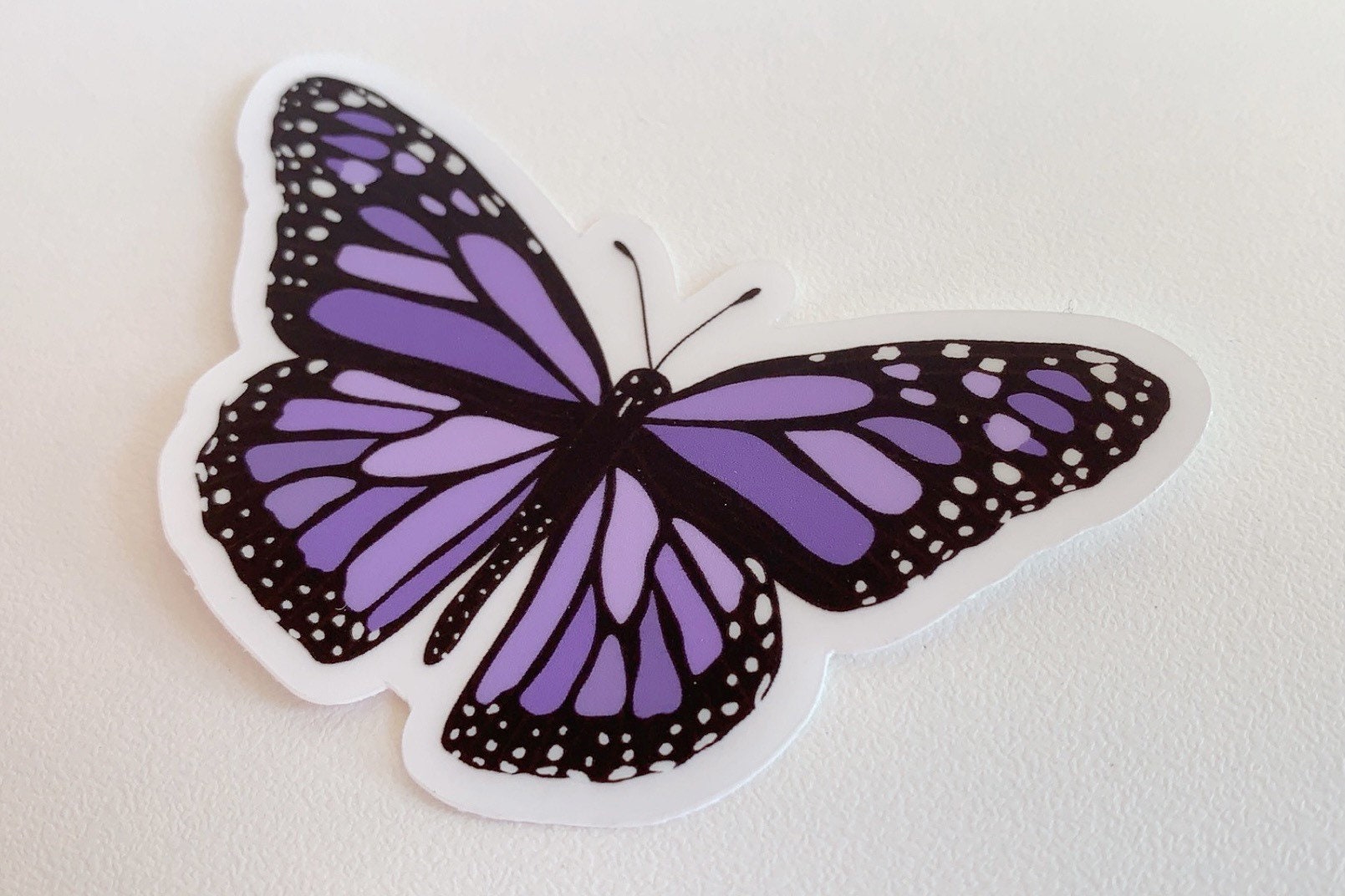 Purple Butterfly Stickerclear Etsy