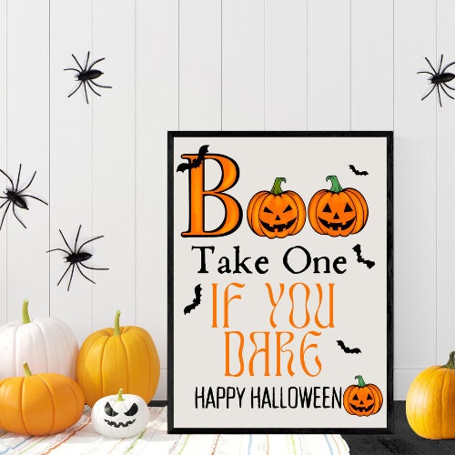 Trick or Treat Printable Sign- Halloween Printable Sign - Trick or ...