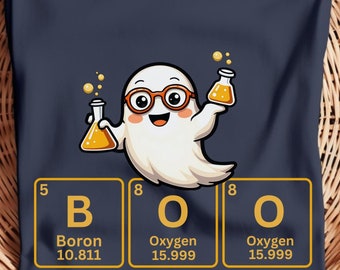 Funny Science Halloween PNG: BOO Ghost Chemistry Design (Instant Download)