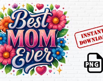 Imagem PNG floral "Mãe Sempre" para o Dia das Mães (Download instantâneo)