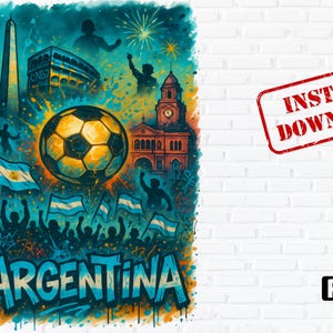 Imágenes prediseñadas PNG de fútbol argentino: Arte del estadio de Buenos Aires (descarga digital) imagen 1