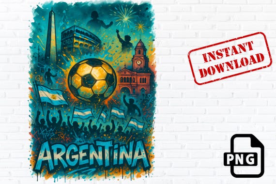 Argentina Soccer PNG Clipart: Buenos Aires Stadium Art (Digital Download)