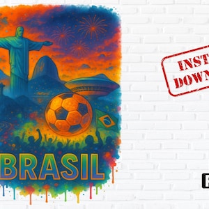 Brazil Football PNG – Digital Soccer Clipart for Fans – Rio Stadium Printable Art – Brazilian Team Instant Download, brazilian art