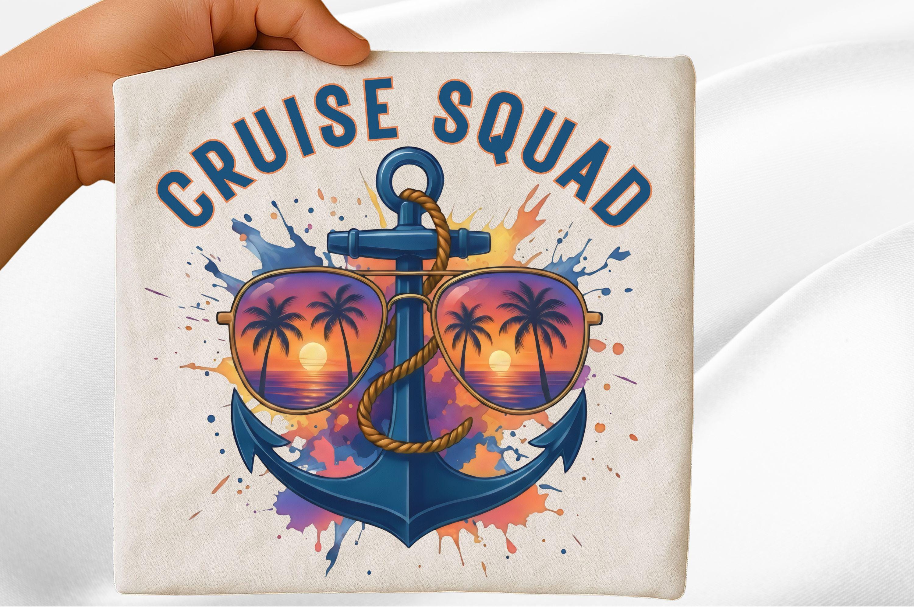 Cruise Squad PNG – Anchor & Sunset Sunglasses Clipart – Cruise