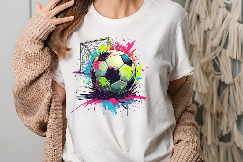 Neon Splatter Soccer Ball PNG: Colorful Graffiti Football (digital ...