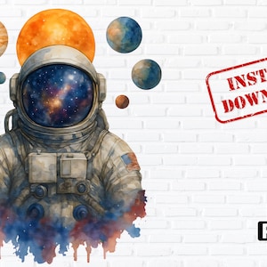Galaxy Astronaut PNG: Space Sublimation Clipart (Digital Download)