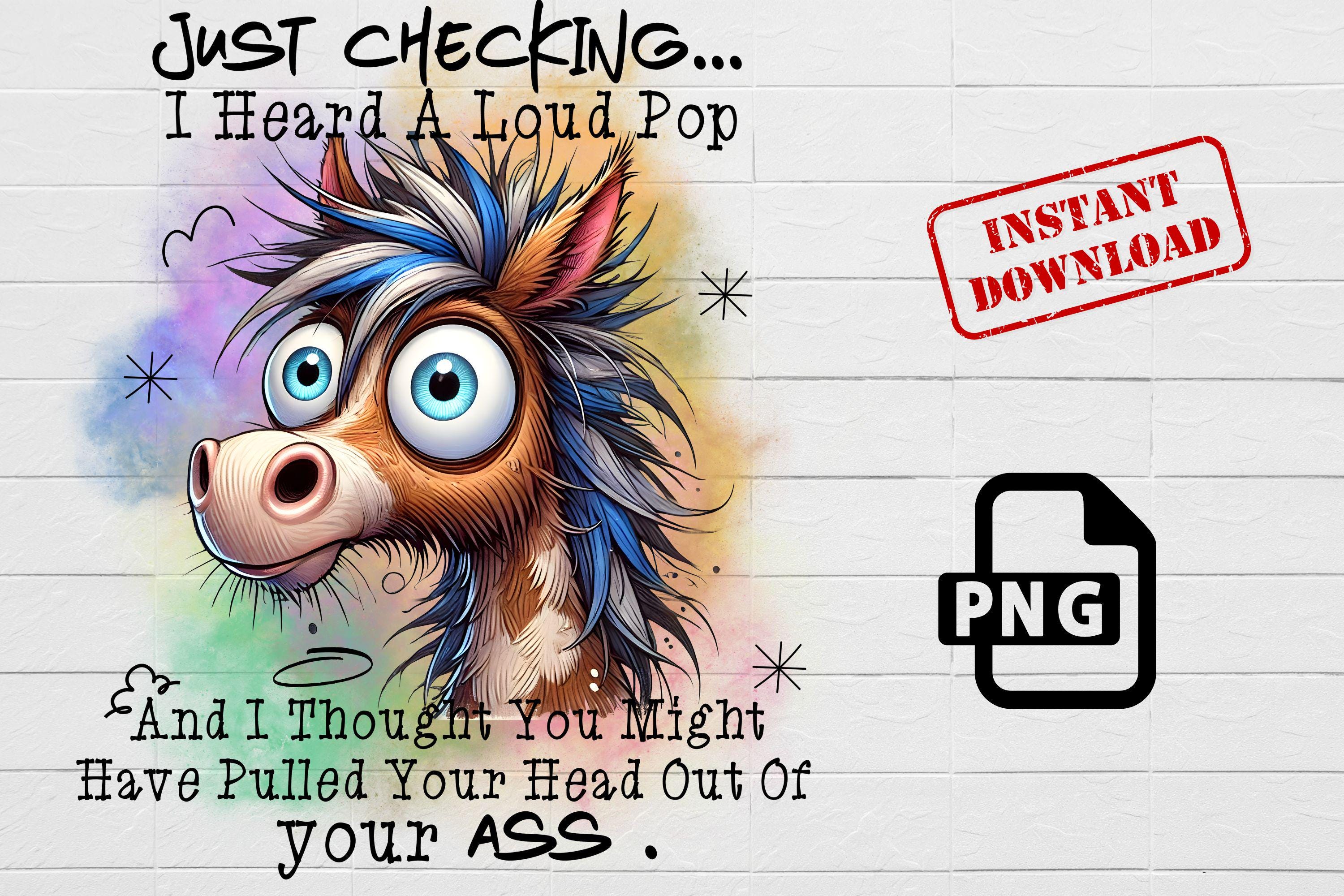 Funny Horse Cartoon PNG: Sarcastic Pop (Digital Download)