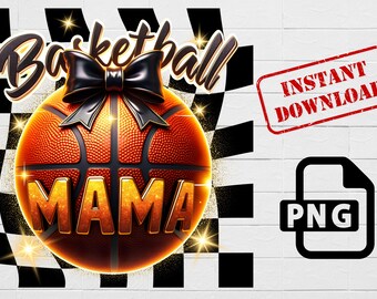 Basketball Mama PNG: Retro Sports Mom Clipart (Digital Download)