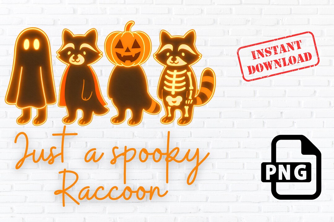 Spooky Raccoon PNG Halloween Clipart,cute Ghost Raccoon Skeleton ...
