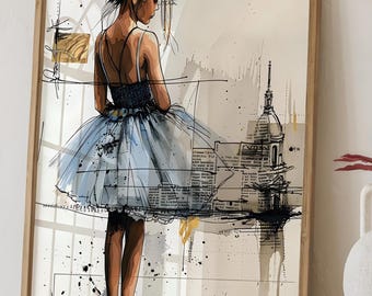 Ballerina Girl Printable Wall Art Ballet Music  (Digital Download)