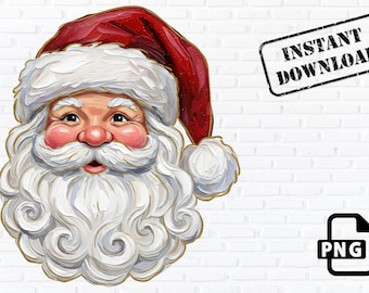 ヴィンテージサンタのバブルガムPNG、レトロなクリスマスサンタの頭の