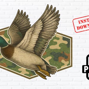 Camo Duck PNG: Hunting Clipart, Wildlife Art (Digital Download)