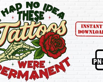 Funny Skeleton Hand Tattoo PNG: Rose Sublimation Art (Digital Download