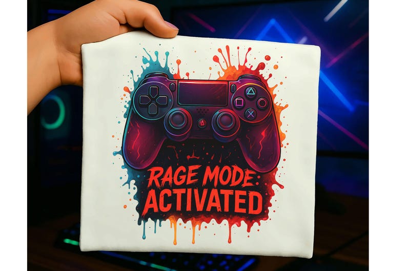 Neon Gamer Controller Quote PNG Bundle, Game Room Sublimation (digital ...