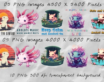 Axolotl Clipart PNG - Wassergeschöpf, Shirt Design (digitaler Download)