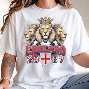 Imagen PNG de la selección inglesa de fútbol, diseño retro grunge con la corona de los Tres Leones (descarga instantánea) imagen 5