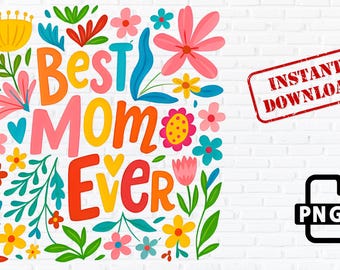 Imagem PNG floral "Mãe Sempre" para o Dia das Mães (Download Digital)