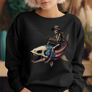 Funny Fishing Skeleton PNG: Patriotic Fish Art (digital Download) - Etsy
