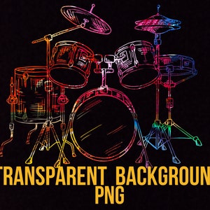Colorful Drum Kit PNG: Vibrant Drummer Art (Digital Download)