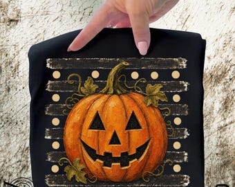 Oil Painting Style Halloween Pumpkin PNG, Jack O Lantern Sublimation Design (Digital Download)