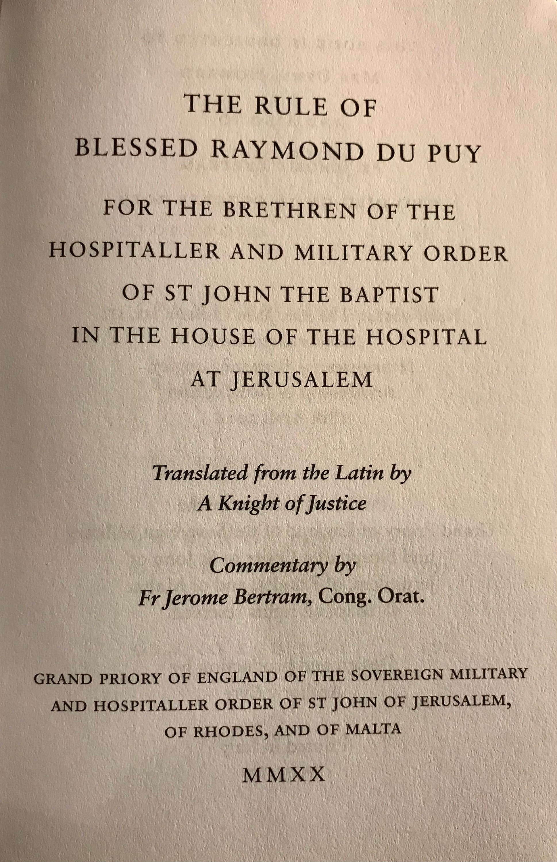 Rule of Blessed Raymond Du Puy Etsy UK