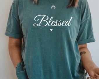 Comfort Colors® välsignad skjorta, religiös skjorta, välsignad t-shirt, kristen skjorta, inspirerande skjorta, kyrkskjorta, damskjortor, gåva