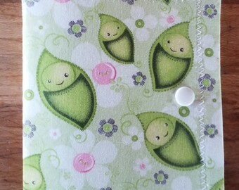 Baby Pea Thread Keeper Needle Book - Large 6" x 10" -  Needlework - Cross Stitch - Loose Thread - Handmade - Quilting - Embroidery Sewing