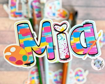 Artist Painter Painting Name Personalised Waterproof Vinyl Sticker for *Smooth Surfaces* Label