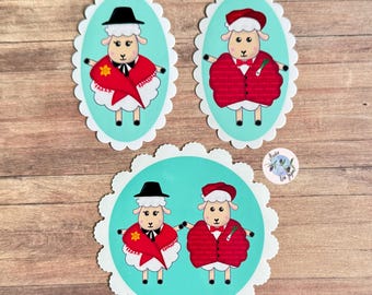 Welsh Costume Sheep Waterproof Vinyl Sticker Cymru Cymraeg St David’s Day