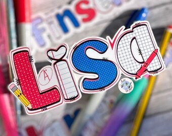 Teacher Name Personalised Waterproof Vinyl Sticker for *Smooth Surfaces* Label