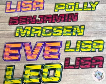 Sport Retro Name Sticker Personalised Waterproof Vinyl Sticker for *Smooth Surfaces* Label
