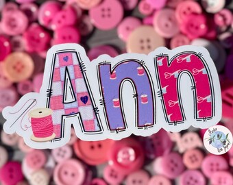 Sewing Name Personalised Waterproof Vinyl Sticker for *Smooth Surfaces* Label