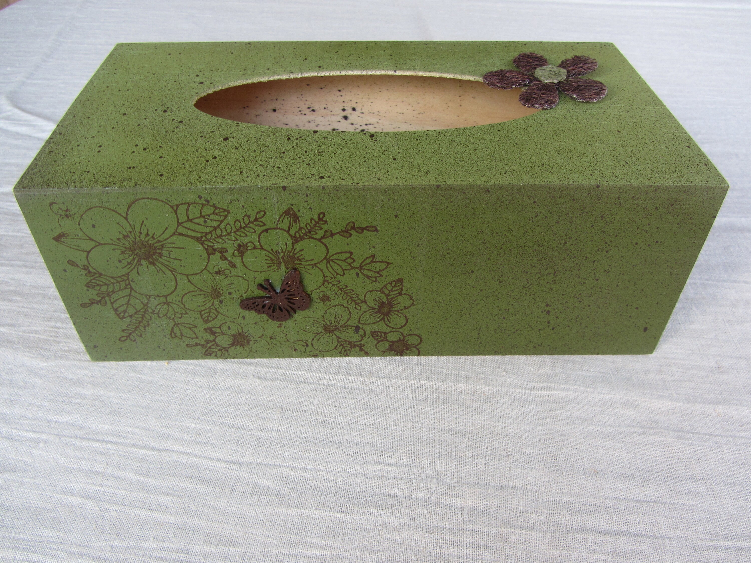 Boîte de Mouchoir Vert Olive