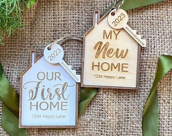 New Home Ornament, New House Ornament, New Home Gift, Custom Address Ornament, First Home Ornament, First Home Gift, First House Ornament,