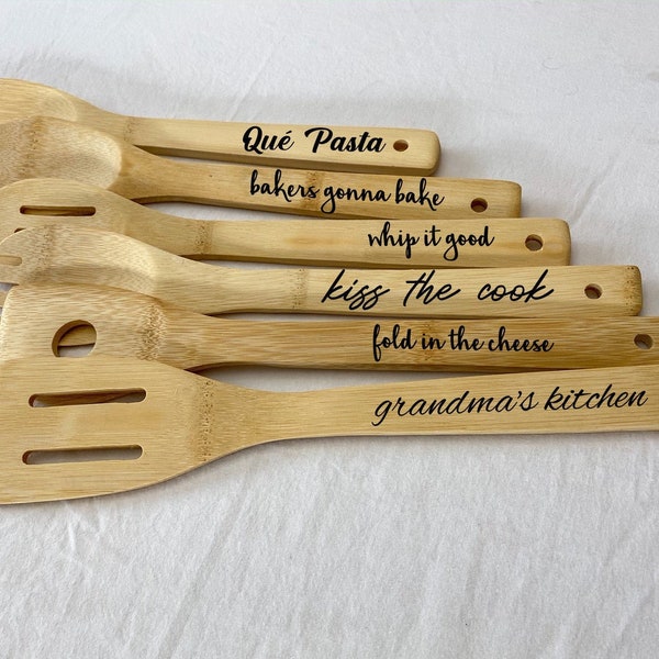 Personalized Wooden Spoon, Custom Wood Spoon, Spoon Gift Set, Personalized Utensils, Bamboo Spoon, Custom Bamboo Spoon, Personalized Spoon