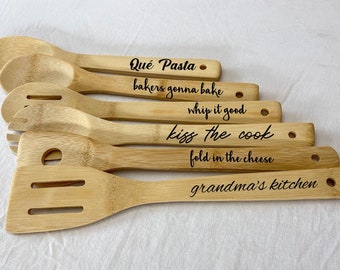 Personalized Wooden Spoon, Custom Wood Spoon, Spoon Gift Set, Personalized Utensils, Bamboo Spoon, Custom Bamboo Spoon, Personalized Spoon