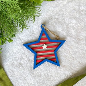Star Ornament, American Flag Ornament, Patriotic Ornament, Stars and Strips Ornament, USA Ornament, America Ornament, American Flag Ornamen