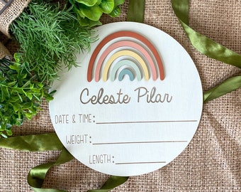 Rainbow Birth Announcement, Rainbow Birth Stats, BOHO Birth Announcement, BOHO Birth Stats, Rainbow Baby Announcement, Rainbow Announcement