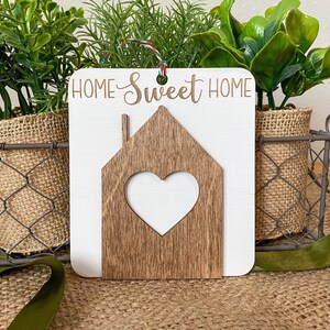 Home Sweet Home Ornament, New Home Ornament, New House Ornament, New Home Gift, First Home Ornament, First Home Gift, First House Ornament, White Paint