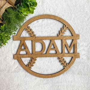 Baseball Name Sign, Wood Baseball Sign, Baseball Gift, Baseball Wall Art, Baseball Name, Sports Name Sign, Wood Baseball Hanging, baseball