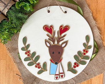 Rentier Aufhänger, Rentier Schild, Weihnachtsdekor, Weihnachtsschild, Rentier Dekor, XMas Decor, Rentier Weihnachtsschild, Rentier XMas Aufhänger