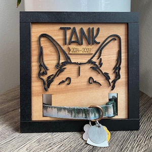 Letrero conmemorativo para perros, Memorial para mascotas, Recuerdo para perros, Recuerdo para mascotas, Marco para collar de perro, Memorial para collar de mascota, Marco conmemorativo para collar de mascota