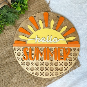 Sun Welcome Sign, Sun Sign, Sun Rattan Sign, Summer Welcome, Summer Decor, Welcome Sun Sign, Welcome Sun Hanger, Hello Summer Sun Sign