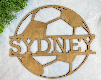 Soccer Name Sign, Wood Soccer Sign, Soccer Gift, Soccer Wall Art, Soccer Name, Sports Name Sign, Wood Soccer Hanging, Soccer Gift, Soccer