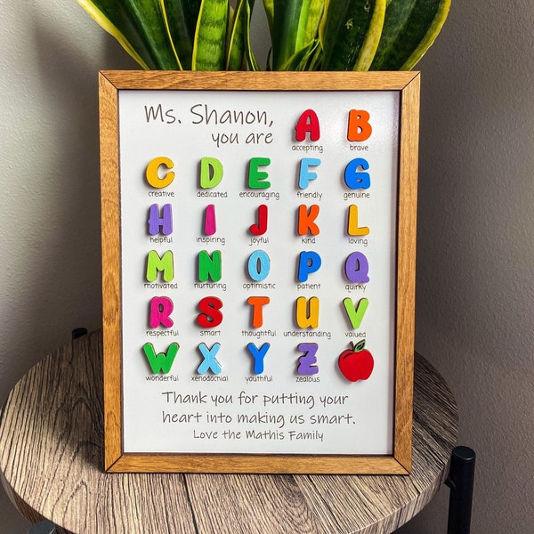 Teacher Gift, Teacher Appreciation, Personalized Teacher Gift, Educator Gift, Teacher Thank You, School Thanks, Preschool Gift, Elementary