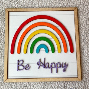 Be Happy Hanger, Be Happy Shiplap Rainbow Sign, Wood Rainbow Sign, Be Happy Rainbow, Shiplap Sign, Rainbow Sign, Be Happy Sign, Be Happy